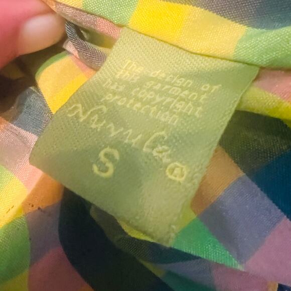 Nuvula Checker Peter Pan Jacket Coat Button Front 3/4 Bell Sleeve Bird Plaid - S - Picture 8 of 9